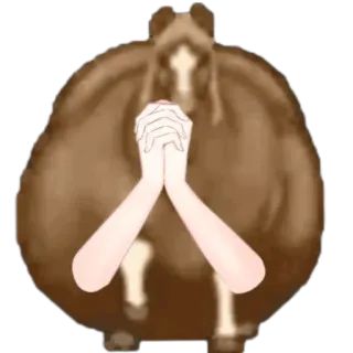 🤩 edcf4e81 cavallo, animale, anime, adesivo, divertente, carino, gesto, mani whatsapp sticker