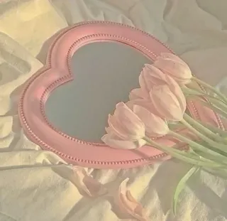 🌹 486dd2e7 tulipes, miroir, coeur, fleurs, rose, déco chambre, vintage telegram sticker