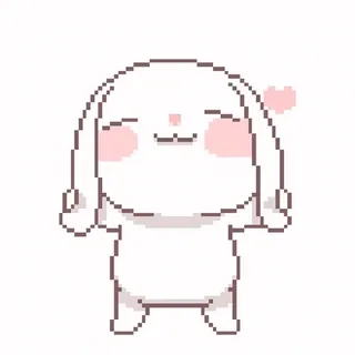 🏥 525a26c3 lapin, lapin, pixel art, geste offensant, mignon, dessin animé, animal telegram sticker