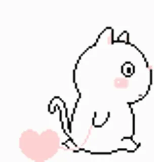 🍭 c221e774 animal, mignon, coeur, chat, dessin animé telegram sticker