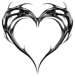 🌟 f80ea270 coeur, chrome, métal, abstrait, orné, gothique telegram sticker