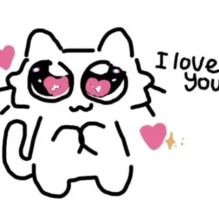 🐱 8df50e04 I love you 猫, 爱, 爱心, 可爱, 卡通, 卡哇伊, 我爱你 telegram sticker