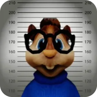 🫥 a6fc0935 Alvin Alvin and the Chipmunks alvin et les chipmunks, écureuil, dessin animé, photo d'identité judiciaire, lunettes, drôle telegram sticker
