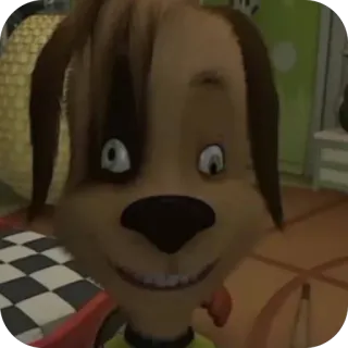 🫥 ad3440b3 chien, dessin animé, animal, drôle, personnage, portrait telegram sticker