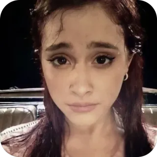 🫥 baf79f31 Ariana Grande arianasquality triste, portrait, femme, célébrité, chanteuse, pleurer telegram sticker