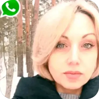 🫥 c5299737 femme, portrait, selfie, hiver, blonde, Whatsapp, réseaux sociaux telegram sticker