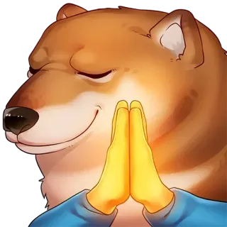 🙏 20a493d9 Doge doge, cachorro, meme, mãos, oração, animal, desenho animado, engraçado telegram sticker