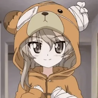 😃 c330be2d anime, garota, urso, fantasia, curativos, fofo, ferimento telegram sticker