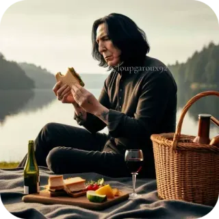 🥪 0c2e8c8d Severus Snape Harry Potter harry potter, snape, pique-nique, déjeuner, alan rickman, sandwich telegram sticker