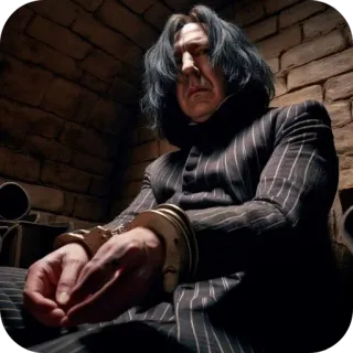 👏 c1465da2 Severus Snape Harry Potter severus, snape, harry potter, prisonnier, menottes telegram sticker