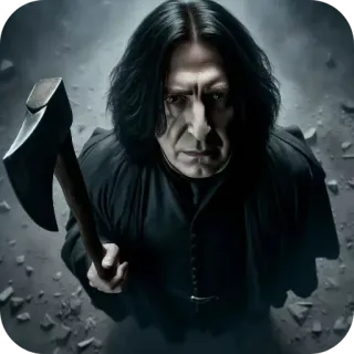👿 e9dea16e Severus Snape Harry Potter severus rogue, alan rickman, harry potter, hache, magie, film telegram sticker