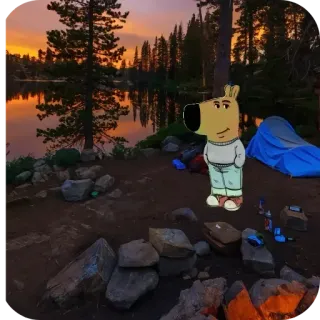 🏕 af304420 Arthur Read Arthur สุนัข, การ์ตูน, ตั้งแคมป์, กลางแจ้ง, กองไฟ telegram sticker