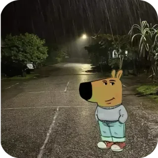 🔥 dc7fd20c Arthur Read Arthur สุนัข, การ์ตูน, ฝน, ถนน, กลางคืน telegram sticker