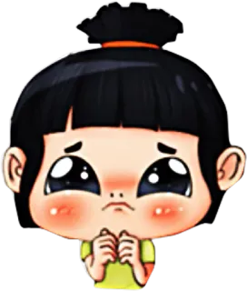 😥 9880038e triste, dibujos animados, chica, anime, lindo, expresión, personaje telegram sticker