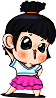 😄 b1567e49 dibujos animados, niña, lindo, kawaii, feliz telegram sticker