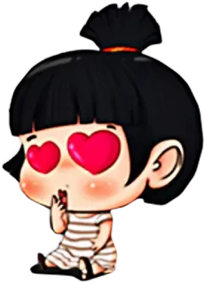 😍 d18265c0 dibujo animado, chica, amor, ojos de corazón, lindo, dulce telegram sticker
