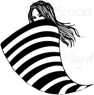 😴 37e35cdb Good Night buona notte, sonno, coperta, donna, notte, sogno telegram sticker