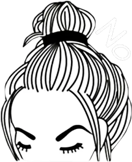 😒 b5ba17dd NO chignon, no, negativo, contorno, donna, occhi chiusi telegram sticker