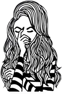 😑 d2c04a73 donna, capelli, triste, piangere, cartone animato, illustrazione telegram sticker