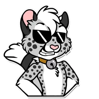 😁 475b6e25 binatang, macan tutul, kacamata hitam, kartun, kucing, berbulu telegram sticker