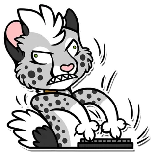 💬 5dc50ff8 hewan, macan tutul salju, berbulu, mengetik, komputer telegram sticker