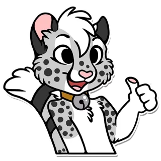 😀 7eabca4d Furry, Kucing, Binatang, Jempol ke atas, Macan Tutul Salju, Lucu telegram sticker