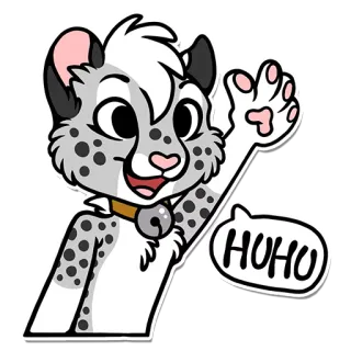 🙋 9ce97b21 HUHU macan tutul, kucing, hewan, berbulu, kartun, gelombang telegram sticker