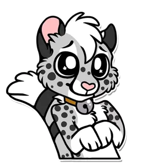 🐱 9ef39639 imut, hewan, berbulu, macan tutul salju, kartun telegram sticker