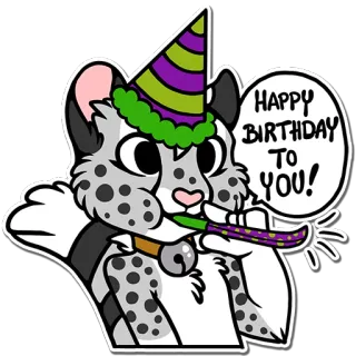 🎉 c80cc82b HAPPY BIRTHDAY TO YOU! ulang tahun, perayaan, pesta, kucing, hewan, kartun, salam telegram sticker