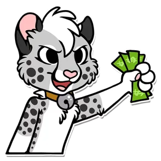💲 df205cf2 furry, uang, hewan, kartun, macan tutul salju telegram sticker
