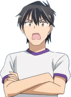 😒 6fa678dc Anime, Chico, Enojado, Brazos cruzados, Dibujo animado telegram sticker