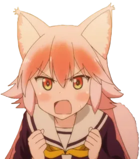 😡 f71cde5f Anime, Chica zorro, Enojado/a, Lindo/a, Kawaii telegram sticker