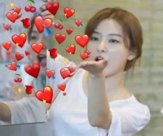 👘 5b8ace82 harten, liefde, kus, rood, vrouw, persoon telegram sticker