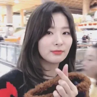 👘 6235c021 Koreaans, Aziatisch, vrouw, beroemdheid, idool, vingerhart telegram sticker