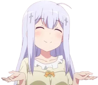 👐 516a8a75 Anime, Chica, Encogerse de hombros, Lindo, Pregunta telegram sticker