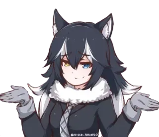 🤷 d95ac4fd Chica anime, Encogerse de hombros, Chica lobo, Presumido, Kawaii, Lindo telegram sticker