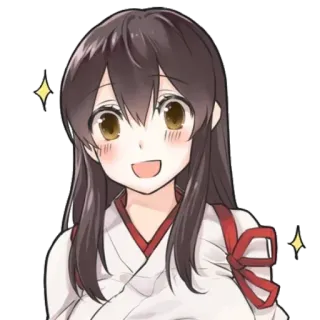 ☺️ fd029a4e chica anime, linda, miko, doncella del santuario, dibujo animado, ilustración telegram sticker