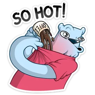 🤯 52b07ad2 SO HOT! 卡通, 搞笑, 咖啡, 热, 幽默, 角色 telegram sticker
