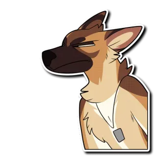 😑 ad4b5b2e หมา, สัตว์, การ์ตูน, เยอรมันเชเพิร์ด, ขนปุย, ภาพประกอบ telegram sticker