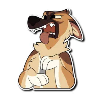 😰 fe042511 หมา, การ์ตูน, โกรธ, ตะโกน, สัตว์ telegram sticker