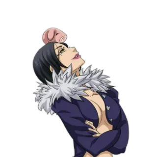 🙄 0a0b1f24 Merlin The Seven Deadly Sins Anime, Seven Deadly Sins, Merlín, Boar Hat, Sticker telegram sticker