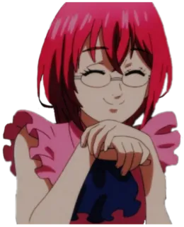 ☺️ 65a4b49a Gowther Seven Deadly Sins Anime, Manga, Gowther, Pinke Haare, Brille, Puppe, Charakter whatsapp sticker