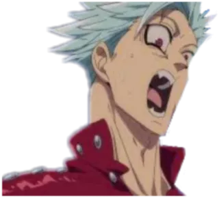 😮 8d527b9e Ban Seven Deadly Sins Anime, Fuchssünde, Unsterblichkeit, Wütend, Gesichtsausdruck, Schreiend whatsapp sticker