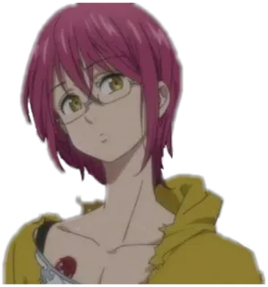 😐 de1691cd Gowther The Seven Deadly Sins Anime, pinke Haare, Brille, Dämon, Sieben Todsünden whatsapp sticker