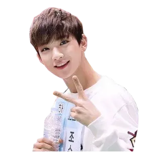✌️ 381184d9 하 조슈 Koreanisch, Mann, Friedenszeichen, Lächeln, Idol whatsapp sticker