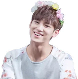 😁 974cdef5 person, mann, blumen, lächeln, glücklich, porträt whatsapp sticker