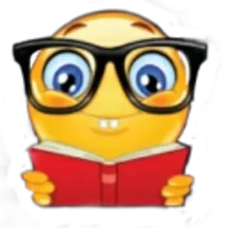 🤓 56fd165e emoji, book, glasses, nerd, reading, smart, studious telegram sticker