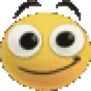 😐 b67d13f8 emoji, yellow, face, googly eyes, cartoon, happy telegram sticker