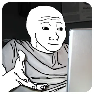 ❓ ca48433b Wojak Meme, Wojak, Meme internet, Ilustrasi, Wajah whatsapp sticker