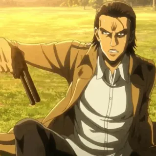 🔪 1ccd1b78 Zeke Yeager Attack on Titan アニメ, 武器, キャラクター, 進撃の巨人, ジーク・イェーガー telegram sticker